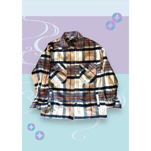 ZARA Women's Wool Blend Plaid Overshirt Shacket Jacket size Small Good Condition